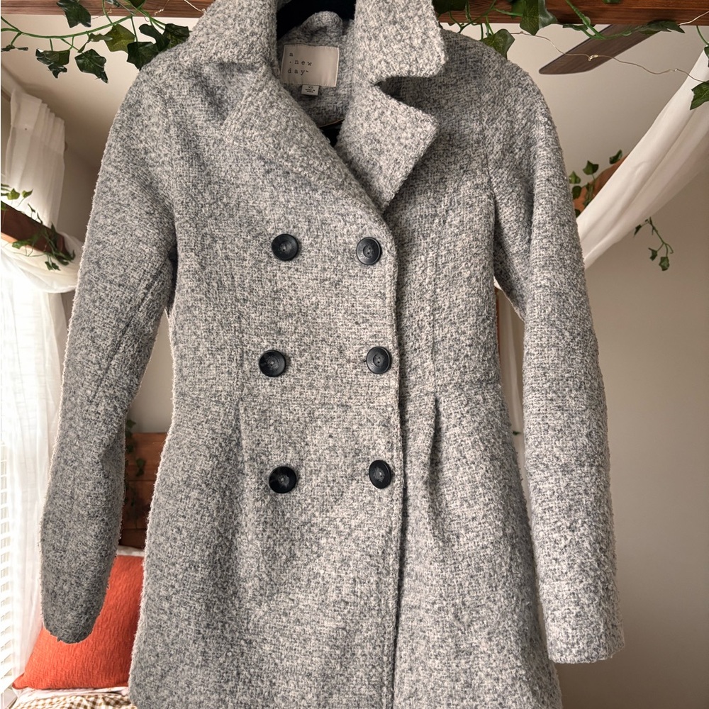 Gray Double-Breasted Women's Coat